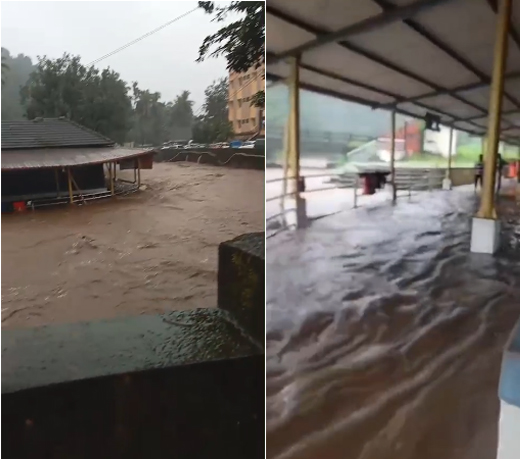 Heavy rain at Kukke Subrahmanya 